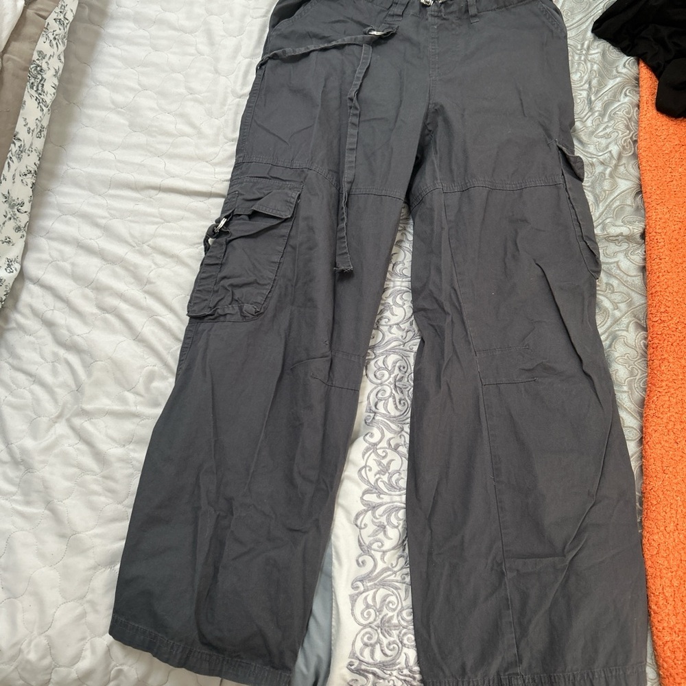 Gray Straight Leg Pants